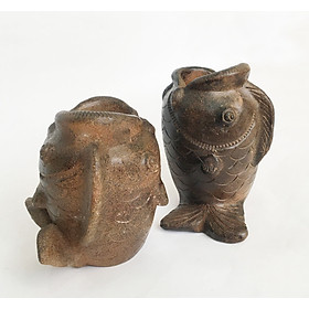 Mua Bình gốm cá chép Bàu Trúc - lọ hoa bằng gốm đất nung thủ công  Gốm Chăm handmade trang trí vintage size S