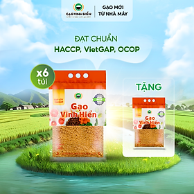 Đặc sản Tiền Giang - Combo 6 túi Gạo Lứt VietGAP 2kg tặng thêm 1 túi Lứt VietGAP 2kg - Đạt chuẩn VietGAP và OCOP 4 sao