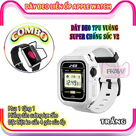 Mua Dây Đeo khung ốp rời dành cho Apple Watch 7/6/5/4/3/2/1 size 38/40/41/42/44/45mm TPU vuông SUPER chống sốc V2 - nhiều màu (tặng cường lực dẻo theo size)