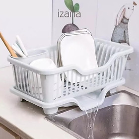 Kệ , Rỗ Úp Chén Dĩa Có Khay Đựng Nước Bằng Nhựa Cao Cấp - PaKaSa ( Nhiều màu , được chọn màu)