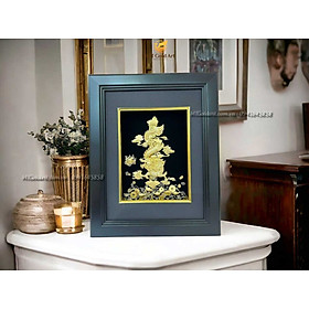 Tranh Rồng phong thủy vờn ngọc dát vàng (27x34cm) MT Gold Art- Hàng chính hãng, trang trí nhà cửa, phòng làm việc, quà tặng sếp, đối tác, khách hàng, tân gia, khai trương 