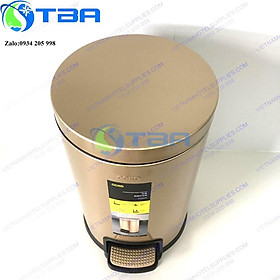 Mua Thùng rác đạp chân tròn CCKO 8L màu sampanh cao cấp