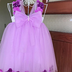 Váy công chúa ️Váy công chúa cho bé tím nhạt nơ tú cầu cho bé yêu