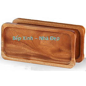 Mua KHAY CHỮ NHẬT BẰNG GỖ XÀ CỪ NGUYÊN KHỐI CÓ 2 MÀU KT 30.5 x 12.7 x 2cm