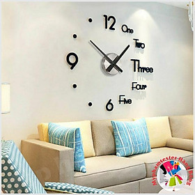 Đồng hồ dán tường 3D DIY phong cách hiện đại