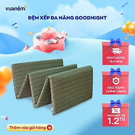 Nệm xếp đa năng Goodnight 70x180cm, Nệm gấp văn phòng, Nệm xếp 3 thiết kế gọn nhẹ, kèm túi đựng (Giao màu ngẫu nhiên)