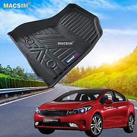 Thảm lót sàn xe ô tô KIA CERATO-K3 2018-2022 chất liệu TPV thương hiệu Macsim màu đen (VN)