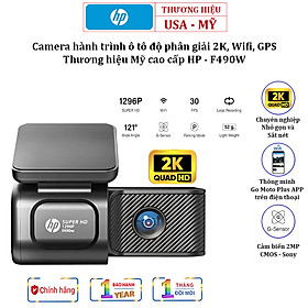 Mua Camera hành trình ô tô độ phân giải 2K  Wifi Thương hiệu Mỹ cao cấp HP - F490W - Bảo hành 12 Tháng Chính Hãng (Hàng Nhập Khẩu)