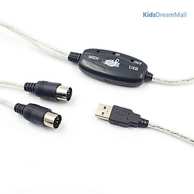 Mới Dây Cáp Âm Thanh Dài 2m MIDI Sang USB Cho PC Và Bàn Phím Máy Tính