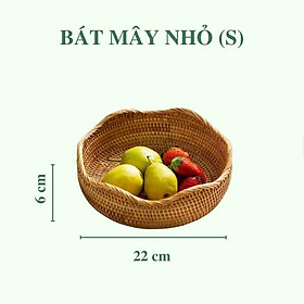 Mua Bát Mây Tròn Viền Lượn Sóng - Khay Mây Viền Sen - Rattan Storage Basket
