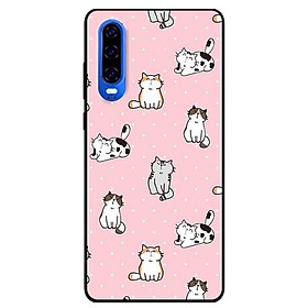 Ốp lưng dành cho Huawei P30 - P30 Lite - Y7 Pro - Y9 2019 mẫu Mèo Trắng Đen Nâu
