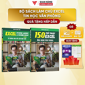 Combo 2 Sách Power Query & Power Pivot Và 150 Thủ Thuật Excel Ứng Dụng Văn Phòng Kèm Video Khóa Học