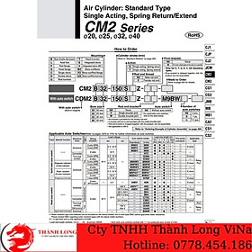 Mua Xylanh tròn SMC CDM2B32-200Z .