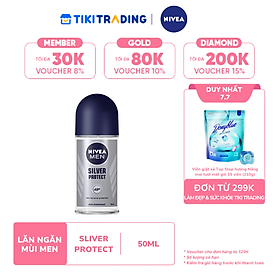 Lăn Ngăn Mùi NIVEA MEN Silver Protect Phân Tử Bạc Giảm 99.9% Vi Khuẩn Gây Mùi (50ml) - 83778