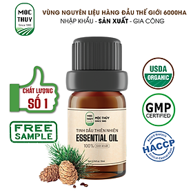 Tinh Dầu Hoàng Đàn Nguyên Chất Hữu Cơ MỘC THỦY 100ML - Cedarwood Essential Oil - Khử Mùi Xông Thơm Phòng, Thư Giãn - Đạt chuẩn chất lượng kiểm định