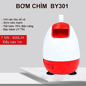 Máy Bơm Baoyu BY-301 (7.5W-800L/H) - Bơm Chìm Hút Cặn Đáy Bể Cá Mini, Tiểu Cảnh, Siêu Êm