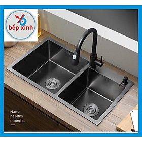 Mua Chậu rửa chén  chậu rửa bát Nano KOREA SU304  Kích thước 82*45  hàng chính hãng  bảo hành 24 tháng