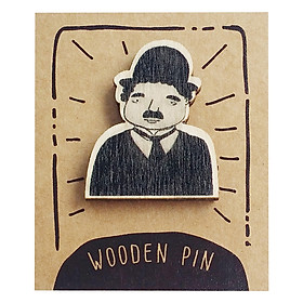 Huy Hiệu Cài Áo Gỗ Charlie Chaplin PS004