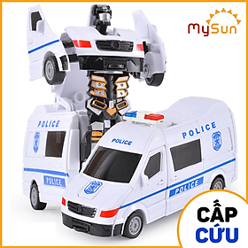 Xe ô tô biến hình robot rô bốt đồ chơi mô hình oto cho bé MySun