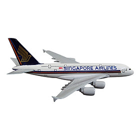 Mô Hình Máy Bay Trưng Bày Airbus A380 Singapore Airlines Everfly (Trắng Xanh Đậm)