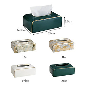 Mua HỘP ĐỰNG KHĂN GIẤY  HỘP ĐỰNG GIẤY ĂN BẰNG SỨ XƯƠNG CAO CẤP VÂN ĐÁ HOA