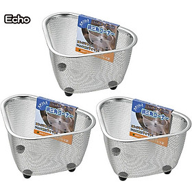 Rổ inox tam giác có chân đế chống trượt Echo Metal - Hàng nội địa Nhật Bản