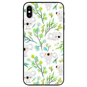 Ốp lưng dành cho iPhone X / Xs / Xs Max / Xr - Gấu Ku Nền Lá Xanh