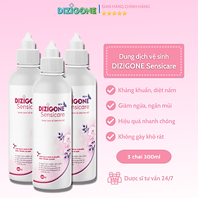 COMBO 3 Dung dịch vệ sinh phụ nữ DIZIGONE Sensicare 300ml: Hết ngứa, giảm khí hư, khử mùi hôi