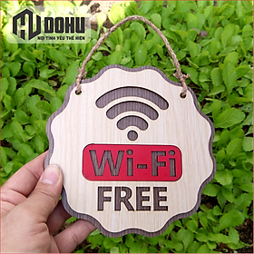 Mua Bảng Free Wifi  Mật Khẩu Wifi Gương Vàng và Gỗ - Sang Trọng  Hiện Đại - Có sẵn keo dán phía sau