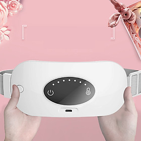 Máy Chườm Giảm Đau Bụng Nguyệt San Nam Tặng Nữ S249 - Máy sưởi ấm bụng làm ấm tử cung - Đai lưng massage bụng kèm sạc - Trắng