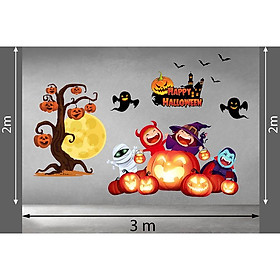 Mua DECAL TRANG TRÍ HALLOWEEN 2021 COMBO CÂY BÍ NGÔ VÀ MA CÀ RỒNG