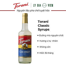 Siro Pha Chế Vị Dừa Torani Classic Coconut Syrup 750ml Mỹ Nguyên Liệu Pha