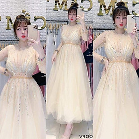 Đầm xoè tay lưới kết chuỗi SANG TRỌNG -MS4V500- Size ML đến 57kgMM MM
