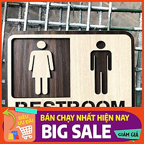 Mua Bảng restroom (toilet) gỗ 2 lớp cắt laser | trang trí homestay