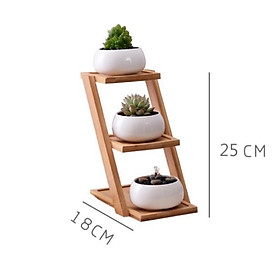 Mua KỆ GỖ 3 NGĂN/ KỆ GỖ 3 TẦNG TRỒNG CÂY  TRỒNG SEN ĐÁ