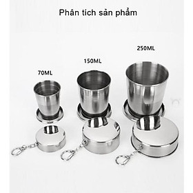 Cốc gấp thép không gỉ tiện lợi( 3 Chiếc )