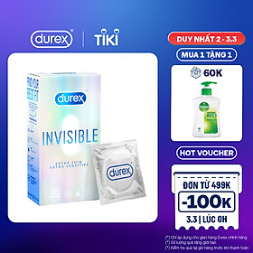 Bao cao su Durex Invisible Extra Thin Extra Sensitive 1 Hộp 10 Bao