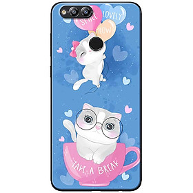 Ốp lưng dành cho Honor 7x mẫu Mèo con ôm bong bóng