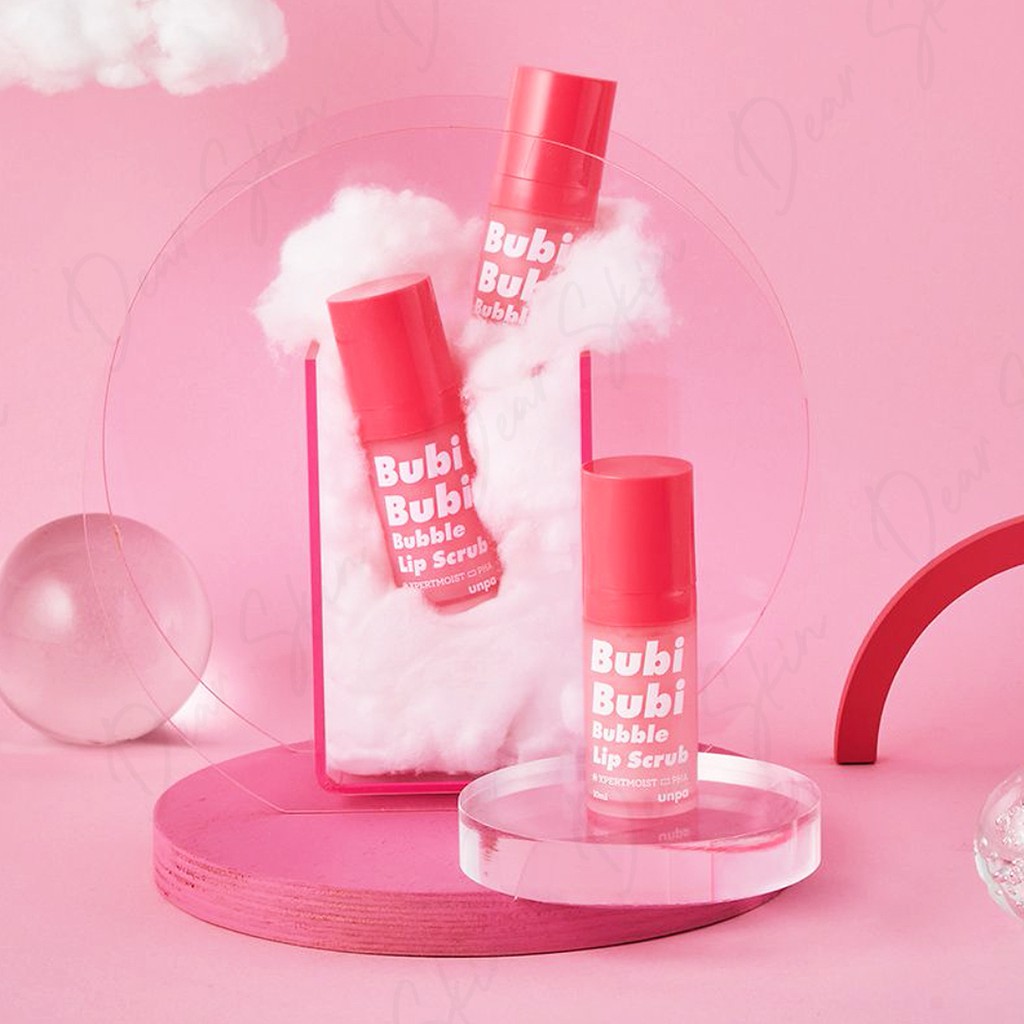 Tẩy Da Chết Sủi Bọt Thải Độc Môi Bubi Bubi  Bubble Lip Scrub unpa- gel làm mềm và hồng môi 10ml