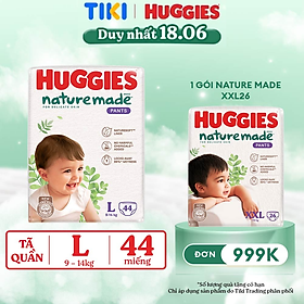 Tã/bỉm quần Huggies Naturemade M58/L44/XL38/XXL26