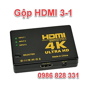 Bộ gộp HDMI 3 cổng vào 1 cổng ra độ phân giải lên đến 4K