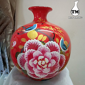 Mua Bình Hút Tài Lộc Sơn Mài Gốm Sứ Bat Trang Họa Tiết Vẽ Tay H25