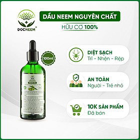 Hình ảnh Review Dầu neem hữu cơ DOCNEEM phòng trị sâu bệnh hoa hồng, phong lan, cây cảnh, dầu neem oil nguyên chất ép lạnh 100ml