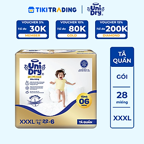 Tã quần Unidry G3X Supreme siêu mỏng size XXXL - 22+6 miếng