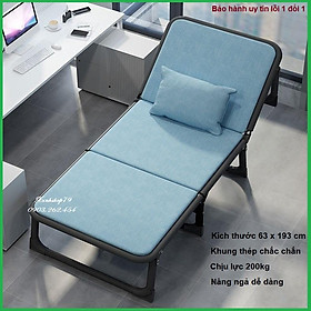 Mua Giường xếp ngủ trưa văn phòng xếp gọn 63x193 cm  khung thép chịu lực 200kg  tặng kèm gối - RE0738