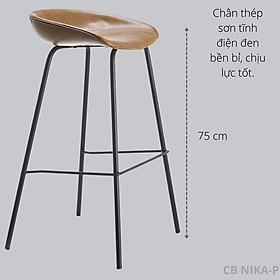 Mua Ghế quầy bar bọc nệm PVC chân sắt sơn tĩnh điện cao 75cm Ghế ngồi đảo bếp sang trọng cho nhà hàng quán café CB NIKA-P CAPTA