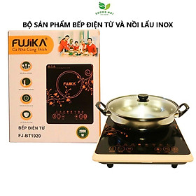 Mua Combo Bếp Điện Từ Đơn Mặt Kính 2000W FUJIKA Và Nồi Lẩu Inox