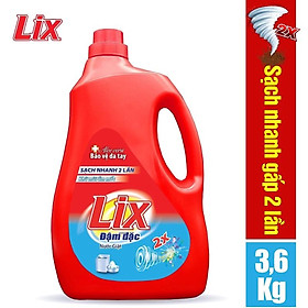 Nước giặt Lix Đậm Đặc Hương Hoa Chai 3.6kg - Tẩy Sạch Cực Mạnh Vết Bẩn - NG360