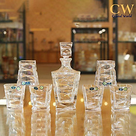 Bộ Bình Ly Rượu Mạnh Whisky Pha Lê Tiệp Khắc Crystal Bohemia 59418 Cao Cấp
