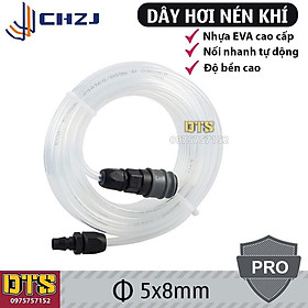 Mua Bộ 10m ống dây hơi khí nén EVA Đài Loan CHZJ 5x8mm  khớp nối nhanh SPPP tự động  chịu áp lực suất cao  độ bền vượt trội